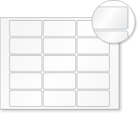 Blank Laser Printable Vinyl 15 Labels/Sheet 1.5in. x 3in.