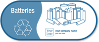 Design Your Batteries Recycle Symbol Vinyl Recycling Sticker