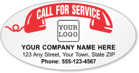 Custom Call for Service Label with Logo