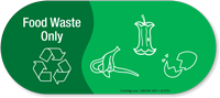 Food Waste Only Vinyl Recycling Sticker with Symbol