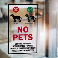 Service Animals Trained to Aid Disabled Allowed Decal