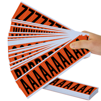Mylar 2" Numbers and Letters Character black on orange Azkit