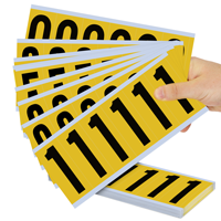 Mylar 3" Numbers and Letters Character Black on yellow 09Kit