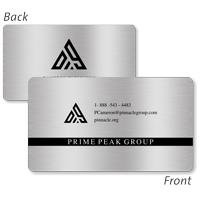 Custom Aluminum Metal Business Cards   Single or Double Sided Signature Minimal Design