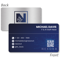Custom Aluminum Metal Business Cards   Single or Double Sided Tech Pro Design