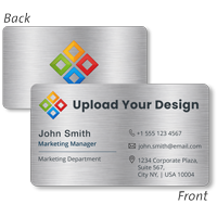 Custom Aluminum Metal Business Cards  Single or Double Sided Executive Minimal Design