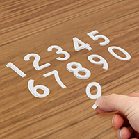 Die Cut Reflective Numbers Set 1.5 Inch Tall White