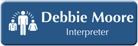 Customizable Interpreter LaserLogo Badge with Medical Linguist Symbol