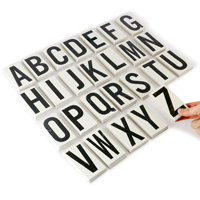 Vinyl Letters Kit 3.5 Inch Tall Black on White