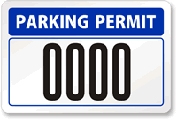 Reflective Parking Permit Outside of Car Window