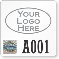 Tamper Evident Hologram Permit Decals with Custom Logo
