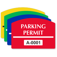 Parking Permit Arch Shaped Sticker