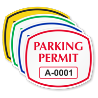 Parking Permit Squarish Oval Shaped Sticker
