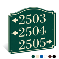 PermaCarve Sign Heritage Address Plaque  Three Line Four Numbers and Arrow
