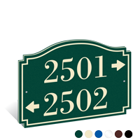 PermaCarve Sign Heritage Address Plaque  Two Line Four Numbers and Arrow