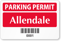 Parking Label With Barcodes > 2" x 3"