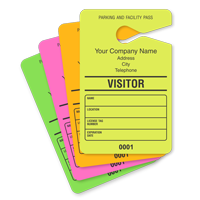 Visitor Parking Permit Hang Tag Sequentially Numbered