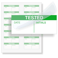 Calibration Labels Green On Silver