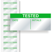 Calibration Labels Green On Silver