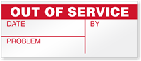 Out Of Service Write On Quality Control Label