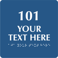 6x6 ADA Braille Room Number Sign – Custom Text & Number
