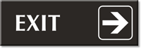 Exit with Right Arrow Engraved Sign