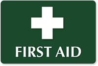 First Aid Tactile Touch Sign with Symbol