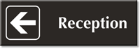 Reception with Left Arrow Engraved Sign