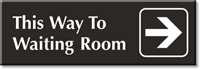 Way To Waiting Room Right Arrow Engraved Sign