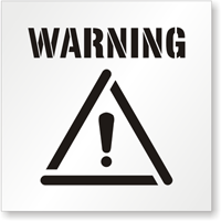 Warning Floor Stencil