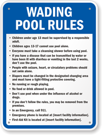 Custom Wading Pool Sign for Washington