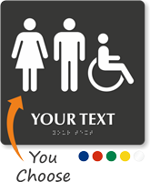Custom ADA Braille Restroom Sign  Office Bathroom Signs