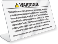 Apartment Exposure Prop 65 Sign