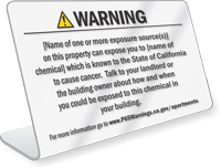 Apartment Exposure Prop 65 Sign