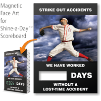 Strike Out Accidents Baseball Theme Scoreboard Magnetic Face