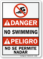 Bilingual No Swimming No Se Permite Nadar Sign