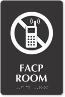 Facp Room ADA TactileTouch™ Sign with Braille