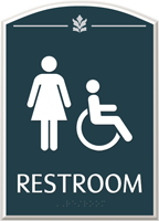 Restroom with Women/ISA Handicapped Graphic Braille Sign