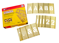Brass Interlocking Numbers Letters Stencil Set 92 Piece