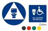 California Wall Door All Gender Restroom 2 Signs/Kit