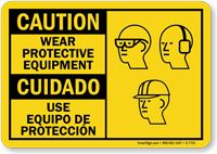 Bilingual Caution Sign