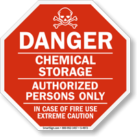 Danger: Chemical Storage Authorized Persons only Sign