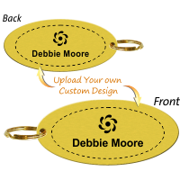 Double Sided Custom Brass Key Chain Upload Graphic