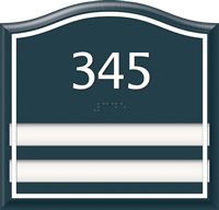 Santera HT Room Number Sign  2 Slot w/Border 5.75 in. x 6