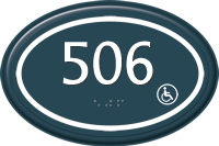 Custom Room Number Sign with Handicap Symbol