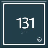 Personalized Room Number Sign with Handicap Symbol