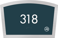 Custom Apex Room Number Braille Signs 4.25" x 6.375"