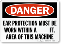 OSHA Danger Ear Protection Must Be Worn Sign
