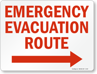 Emergency Evacuation Route Sign