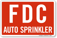 FDC Auto Sprinkler Fire Sign